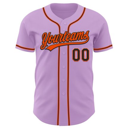 Custom Name and Number Light Purple Black-Orange Authentic Baseball Jersey - Personalized Team Jersey Personalized Light