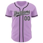 Custom Name Number Baseball Jersey - Authentic Light Purple Black-White Team Jersey Personalized Light Purple Black-White