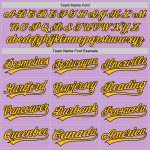 Custom Name and Number Baseball Jersey - Personalized Authentic Light Purple Black Yellow Design Personalized Light Purple