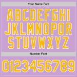 Custom Name and Number Authentic Baseball Jersey in Light Purple with Gold and White - Personalized Team Jersey Personalized