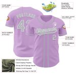Personalized Custom Name Number Light Purple Gray-White Baseball Jersey Authentic Team Apparel Personalized Light Purple