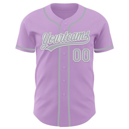 Personalized Custom Name Number Light Purple Gray-White Baseball Jersey Authentic Team Apparel Personalized Light Purple