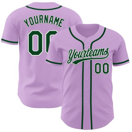 Custom Name and Number Baseball Jersey - Personalized Light Purple Green-White Authentic Jersey Personalized Light Purple