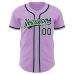Custom Name and Number Baseball Jersey - Personalized Light Purple Green-White Authentic Jersey Personalized Light Purple