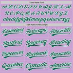 Custom Authentic Baseball Jersey with Name and Number - Light Purple and Kelly Green-White Design Personalized Light Purple