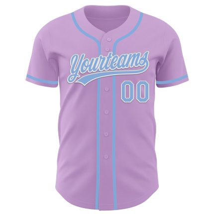 Custom Authentic Baseball Jersey with Personalized Name and Number - Light Purple and Light Blue-White Personalized Light