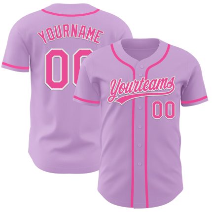 Custom Name and Number Light Purple Pink-White Baseball Jersey - Personalized Authentic Team Jersey Personalized Light Purple