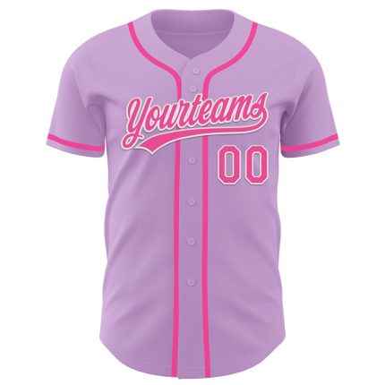 Custom Name and Number Light Purple Pink-White Baseball Jersey - Personalized Authentic Team Jersey Personalized Light Purple