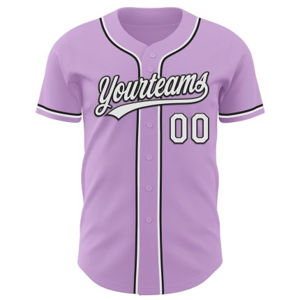 Custom Name and Number Light Purple White-Black Authentic Baseball Jersey - Personalized Team Apparel Personalized Light