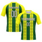 Custom Abstract Shape Volleyball Uniform Jersey - Light Yellow Green-Black, Personalized Name & Number Personalized Light