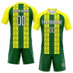 Custom Abstract Shape Volleyball Uniform Jersey - Light Yellow Green-Black, Personalized Name & Number Personalized Light