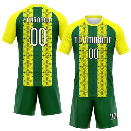 Custom Abstract Shape Volleyball Uniform Jersey - Light Yellow Green-Black, Personalized Name & Number Personalized Light