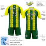 Custom Abstract Shape Volleyball Uniform Jersey - Light Yellow Green-Black, Personalized Name & Number Personalized Light