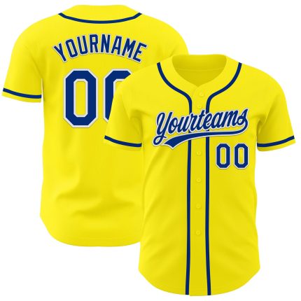 Custom Name and Number Light Yellow and White Authentic Baseball Jersey - Personalized Team Gear Personalized Light Yellow