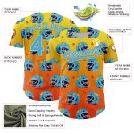 Personalized 3D Pattern Design Flame Football Helmet in Light Yellow, Sky Blue, Orange-Cream - Authentic Baseball Jersey