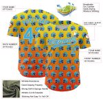 Personalized 3D Pattern Football Helmet and Baseball Jersey with Custom Name and Number - Light Yellow Sky Blue Orange-Cream Design