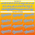 Personalized Custom Name and Number Baseball Jersey with 3D Football Helmet and Elements in Light Yellow, Sky Blue, Orange, Medium Pink