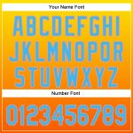 Personalized Custom Name and Number Baseball Jersey with 3D Football Helmet and Elements in Light Yellow, Sky Blue, Orange, Medium Pink
