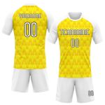 Custom Name Number Personalized Volleyball Jersey Light Yellow Black Splash Uniform Personalized Light Yellow White-Black