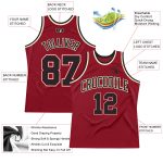Custom Name and Number Basketball Jersey - Maroon Black-Cream Authentic Throwback Team Jersey Personalized Maroon Black-Cream