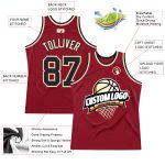 Personalized Authentic Throwback Basketball Jersey in Maroon Black-Cream Colors Personalized Maroon Black-Cream Authentic