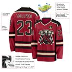 Personalized Maroon Black Cream Hockey Jersey for Custom Team Wear Personalized Maroon Black-Cream Hockey Jersey