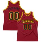 Custom Name Number Maroon Black Gold Throwback Basketball Jersey - Personalized Authentic Team Apparel Personalized Maroon