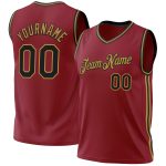 Personalized Authentic Throwback Basketball Jersey in Maroon and Black-Old Gold Personalized Maroon Black-Old Gold Authentic