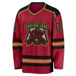 Personalized Maroon Black Old Gold Hockey Jersey for Men and Women Personalized Maroon Black-Old Gold Hockey Jersey
