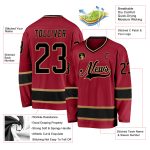 Custom Name and Number Hockey Jersey in Maroon and Old Gold - Personalized Team Apparel Personalized Maroon Black-Old Gold