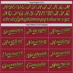 Custom Name Number Authentic Baseball Jersey - Personalized Maroon Black Old Gold Mesh Throwback Team Apparel Personalized