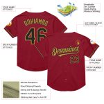 Custom Name Number Authentic Baseball Jersey - Personalized Maroon Black Old Gold Mesh Throwback Team Apparel Personalized