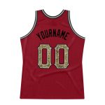 Custom Name and Number Personalized Maroon Camo Gray Basketball Jersey - Authentic Throwback Team Apparel Personalized Maroon