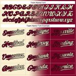 Custom Name and Number Maroon Cream-Black Gradient Baseball Jersey - Personalized Fashion Team Jersey Personalized Maroon