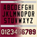Customizable Maroon Cream-Black Bomber Varsity Letterman Jacket with Gradient Design, Full-Snap with Team Name & Number Personalized