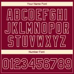 Custom Team Name Number 3D Wolves Bomber Jacket Full-Snap Varsity Letterman Design Maroon Cream Running Hauling Personalized