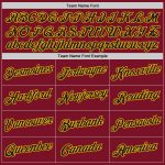 Custom Name Number Basketball Jersey - Authentic Maroon Gold-Black Throwback, Personalized Team Design Personalized Maroon
