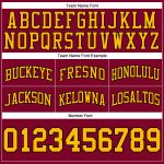Custom Team Basketball Shorts with Name and Number - Maroon Gold-Black Authentic Throwback Style Personalized Maroon Gold-Black