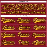 Custom Name and Number Maroon Gold-Black Hockey Lace Neck Jersey - Personalized Team Jersey Personalized Maroon Gold-Black