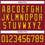 Custom Name and Number Maroon Gold-Black Hockey Lace Neck Jersey - Personalized Team Jersey Personalized Maroon Gold-Black