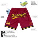Personalized Maroon and Gold-Navy Authentic Basketball Shorts for Men Personalized Maroon Gold-Navy Authentic Throwback Basketball