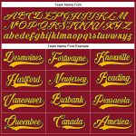 Custom Maroon Gold-Navy Hockey Jersey with Lace Neck - Personalized Team Name & Number Personalized Maroon Gold-Navy Hockey