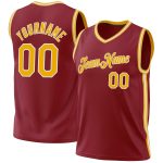 Personalized Authentic Basketball Jersey in Maroon Gold-White - Throwback Style Personalized Maroon Gold-White Authentic