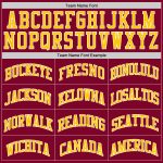 Custom Name and Number Maroon Gold-White Authentic Throwback Basketball Jersey - Personalized Team Jersey Personalized Maroon