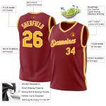 Personalized Authentic Basketball Jersey in Maroon Gold-White - Throwback Style Personalized Maroon Gold-White Authentic