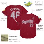 Custom Name Number Mesh Authentic Throwback Baseball Jersey Maroon Gray White Personalized Maroon Gray-White Mesh Authentic