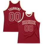 Custom Team Basketball Jersey - Personalized Maroon-Cream Throwback Jersey with Name & Number Personalized Maroon Maroon-Cream