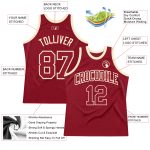 Custom Team Basketball Jersey - Personalized Maroon-Cream Throwback Jersey with Name & Number Personalized Maroon Maroon-Cream