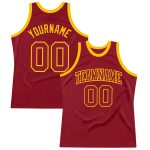 Custom Maroon-Gold Throwback Basketball Jersey with Personalized Name and Number - Authentic Team Apparel Personalized Maroon