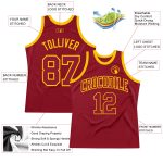 Custom Maroon-Gold Throwback Basketball Jersey with Personalized Name and Number - Authentic Team Apparel Personalized Maroon